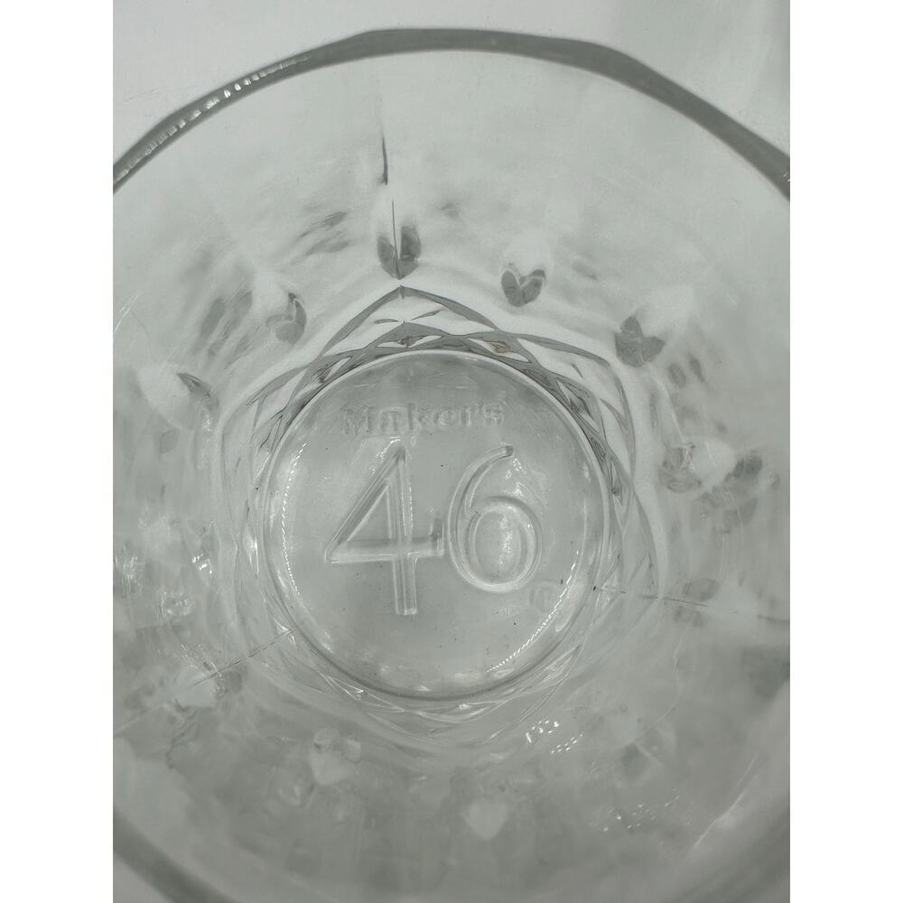 4 VINTAGE MAKERS MARK 46 Whiskey Rocks Glass Embossed Logo Tumbler Glass - Picture 3 of 3
